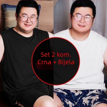 Muški bez rukava top s širokim ramenima, ljeto, jednobojna boja, ležeran kroj, plus veličina