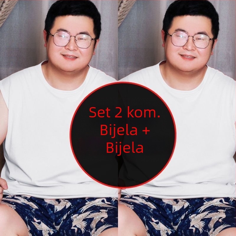 Muški bez rukava top s širokim ramenima, ljeto, jednobojna boja, ležeran kroj, plus veličina