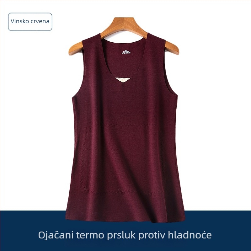 Muški bešavni termalni prsluk s dvostrukim panelima, brzo zagrijavanje, fleece podstava, debeo za hladnoću, osnovni sloj za jesen i zimu