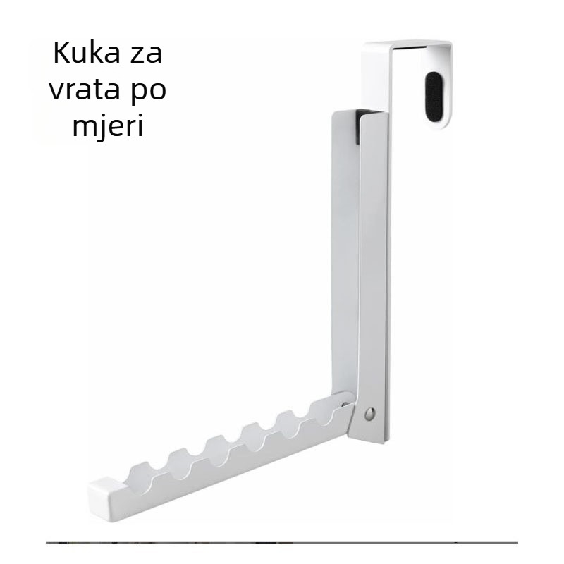 Držač za ručnike na vrata kupaonice, od željeza, bijeli završetak, moderni minimalistički dizajn, nosivost do 10 kg