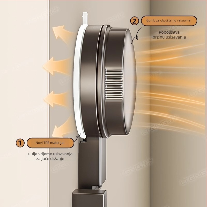Kuka s usisnom čašom, bez bušenja, zidni držač za kupaonicu i kuhinju, tri reda kuka, aluminijska legura, nosivost do 10 kg