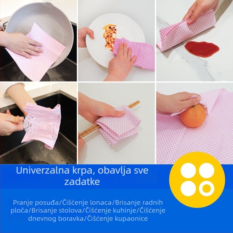 Industrijska netkana krpa za čišćenje s motivom ribljih ljuski, debela, jednokratna krpa za suho i mokro čišćenje