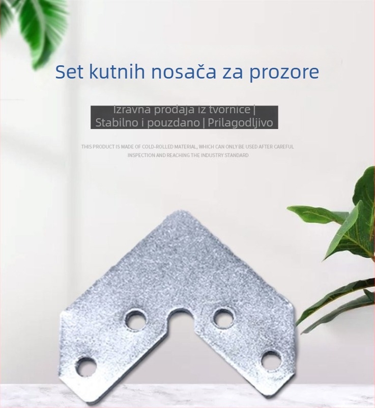 Kutni nosač za prozorsku mrežu, aluminijski spoj, kutni komad od nehrđajućeg čelika