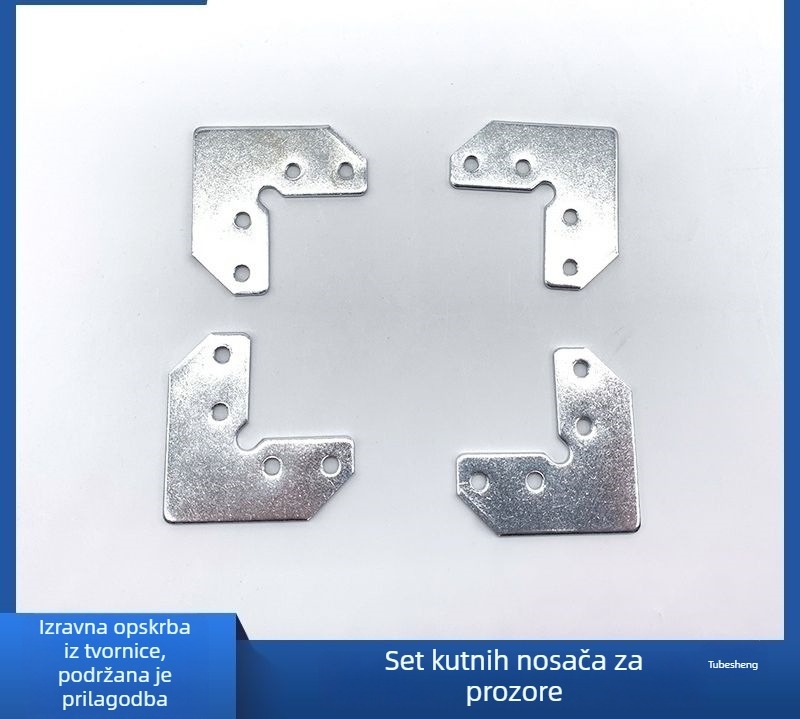 Kutni nosač za prozorsku mrežu, aluminijski spoj, kutni komad od nehrđajućeg čelika