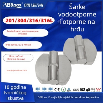 Šarke od nehrđajućeg čelika 304, industrijski ojačane, ravno otvaranje