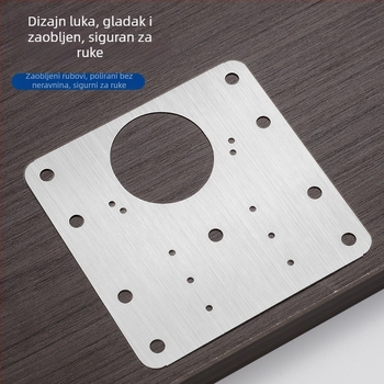 Kingna Ploča za popravak šarki vrata garderobe i ormara, nehrđajući čelik, 90x90, paket s 6 vijaka