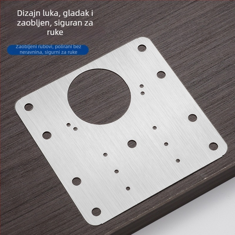 Kingna Ploča za popravak šarki vrata garderobe i ormara, nehrđajući čelik, 90x90, paket s 6 vijaka