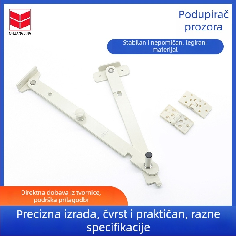 Aluminijski prozorski držač za kasetna prozora, univerzalni limiter šarki, potporna šipka, minimalistički dizajn