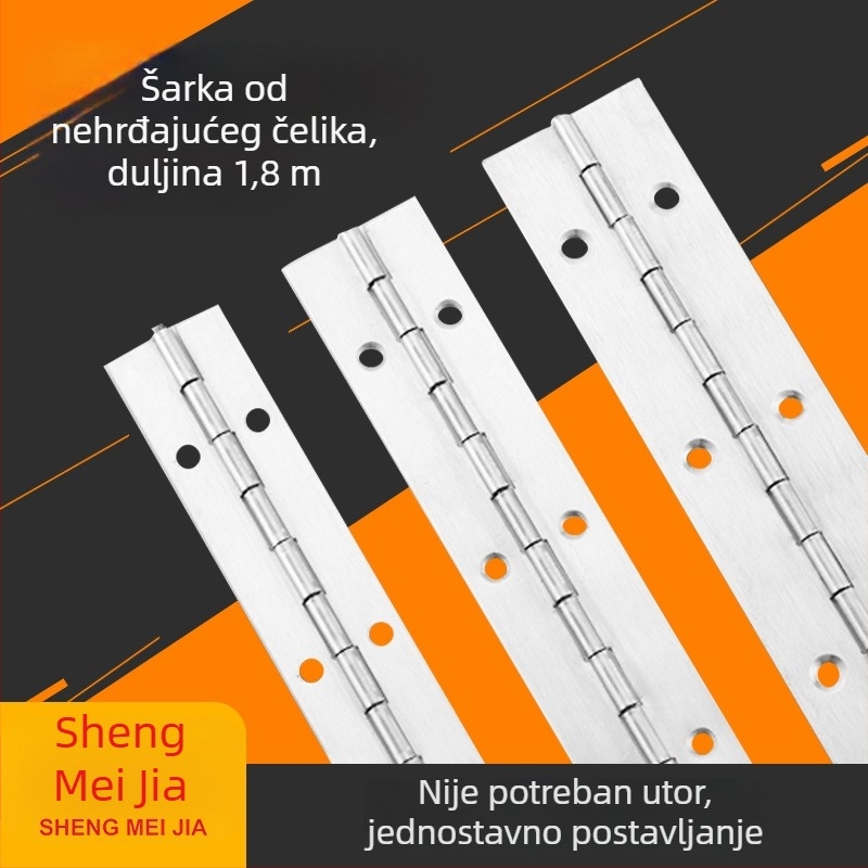 Duga šarka od nehrđajućeg čelika, duljine 1,8 m, za vrata, prozore i ormariće