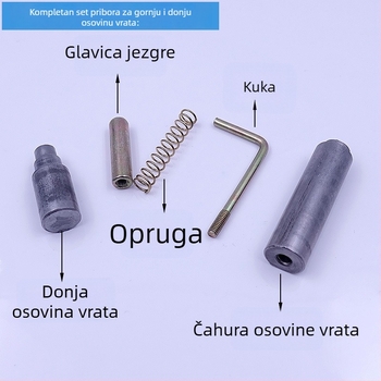 Pokretna šarka HL117 s cilindričnim opružnim mehanizmom zaključavanja, plosnata pločica u obliku slova 7, zavareni vratni osovina ormarića (gornja i donja vrata)
