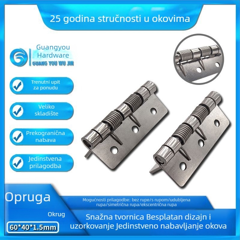 Dvostruka šarka od nehrđajućeg čelika 304 s automatskim povratom za vrata, prozore i ormariće
