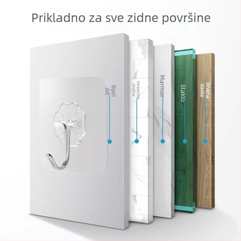 Snažni ljepljivi kukici, montaža bez bušenja, zidni kukici za vješanje odjeće iza vrata, izdržljivi kuhinjski kuki, bez tragova ljepila, do 1 kg.