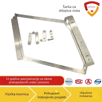 Komplet šarki za sklopna vrata ormarića, 180° bi-fold, bez donje vodilice, 304 nehrđajućeg čelika, brušena završna obrada