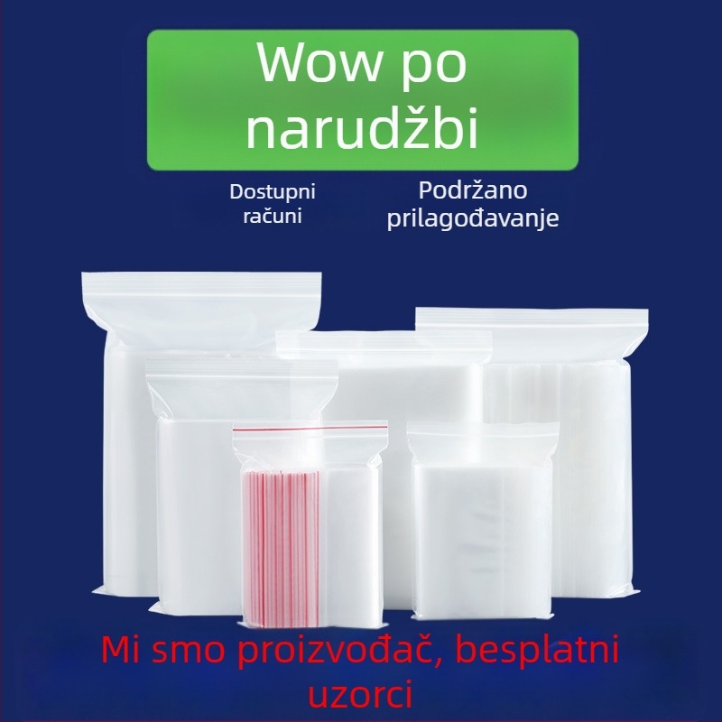 Vlastite PE samouzavojne vrećice, debele vrećice za hranu, plastične vrećice za pakiranje i skladištenje