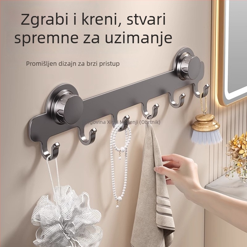 Vješalica za vrata sa vakuumskim držačem, bez bušenja, nosivost do 1 kg, za kupaonicu i ulazna vrata