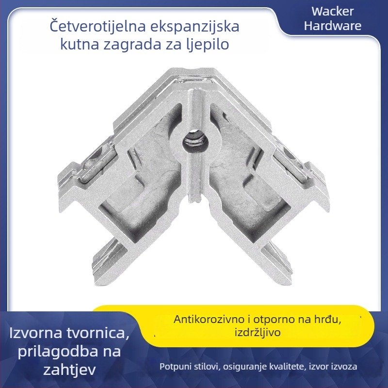 Proizvedeno po narudžbi proizvođača četverostrane proširene kutne stezaljke za aluminijske vrata i prozore s toplinskom izolacijom, zadebljane kutne stezaljke za spajanje vrata i prozora, kutni dijelovi od aluminijske legure