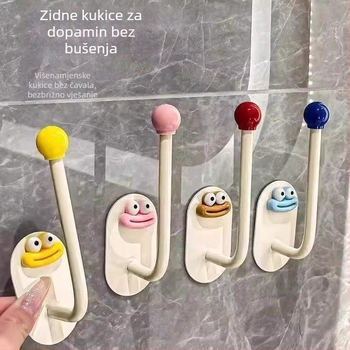 PP materijala, jednokuka kuka, bez bušenja, samoljepljiva kuka, snažna i sigurna, zidno skladištenje i čišćenje