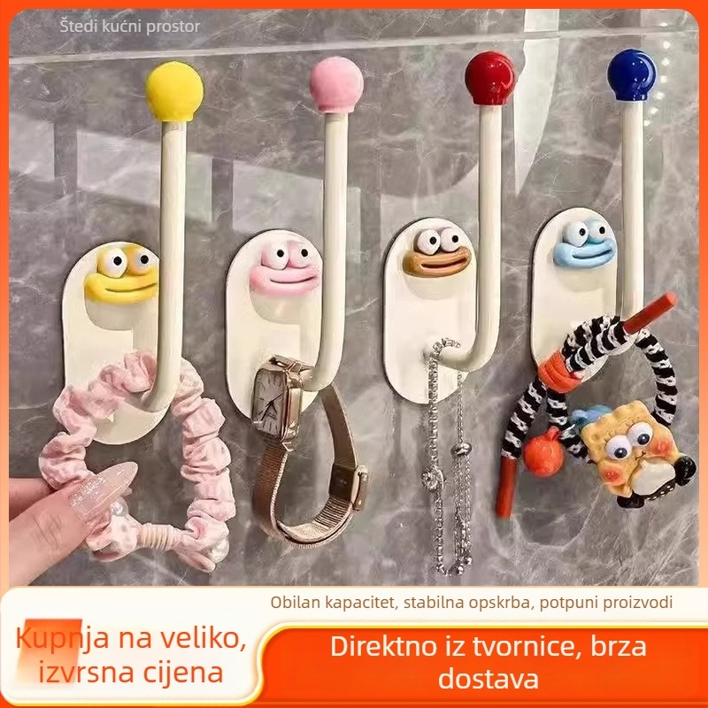 PP materijala, jednokuka kuka, bez bušenja, samoljepljiva kuka, snažna i sigurna, zidno skladištenje i čišćenje