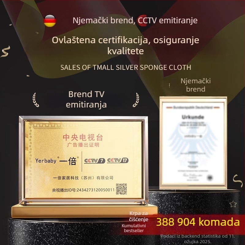 Krpa od netkanog materijala za brisanje čaša, namijenjena restoranima i hotelima, staklena posuđa, kuhinja, bez dlačica