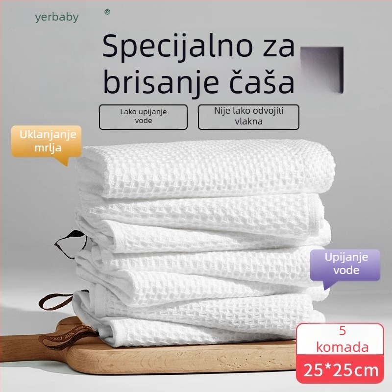 Krpa od netkanog materijala za brisanje čaša, namijenjena restoranima i hotelima, staklena posuđa, kuhinja, bez dlačica