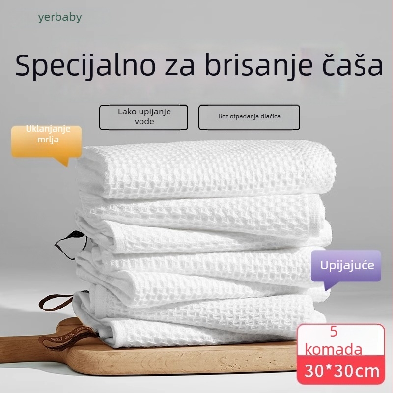 Krpa od netkanog materijala za brisanje čaša, namijenjena restoranima i hotelima, staklena posuđa, kuhinja, bez dlačica
