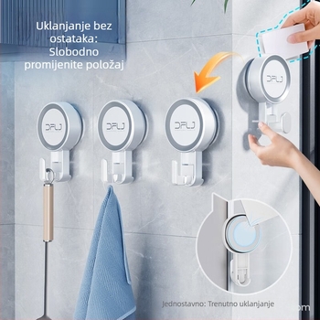 Vakuumska kuka bez bušenja, snažna nosivost, za ručnike u kupaonici i kuhinji, pričvršćivanje na vrata bez tragova