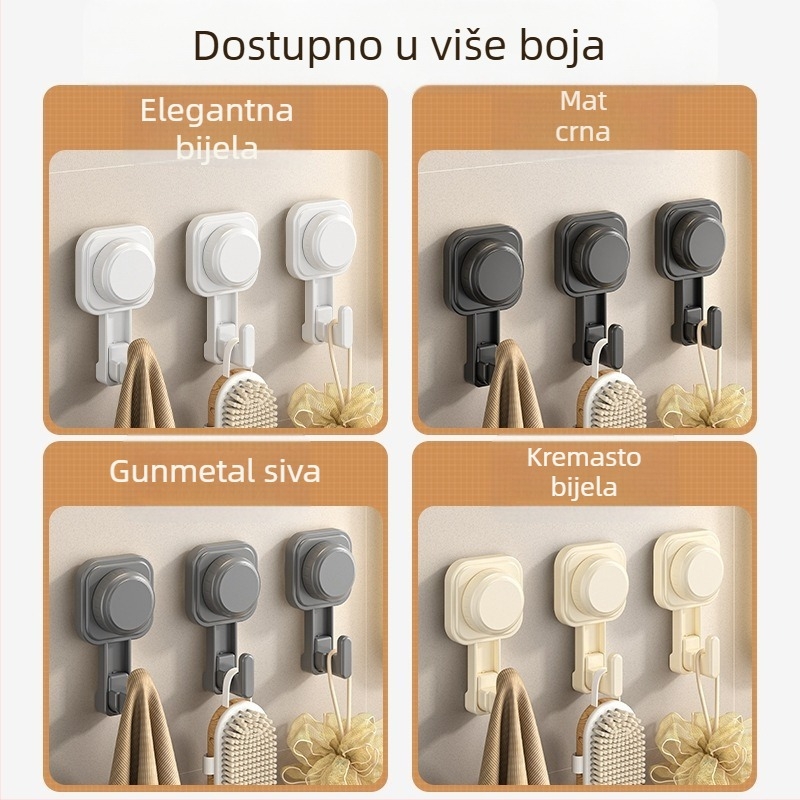 Nova snažna vakuumska kuka za ručnike, bez bušenja, bez tragova na zidu, postavljena iza vrata kupaonice