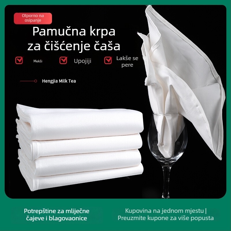 Krpa od netkanog materijala za brisanje bara i čaša, upijajuća, kvadratin kuhinjska krpa