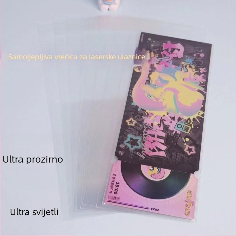 Prozirna OPP vrećica za laserske kartice, samoljepljiva, debela, iznimno prozirna, za anime dodatke, ravni džep