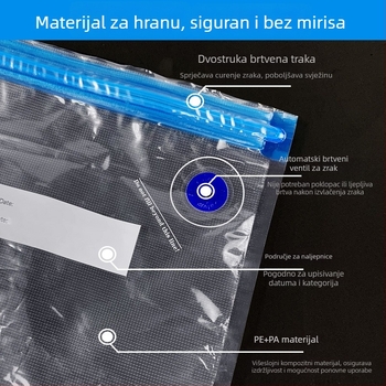 Vakuumske vrećice za pohranu hrane s ekstrakcijom zraka — kompresijske vrećice za kućnu upotrebu, PA+PE materijal