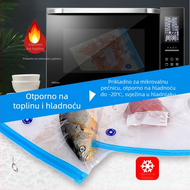 Vakuumske vrećice za pohranu hrane s ekstrakcijom zraka — kompresijske vrećice za kućnu upotrebu, PA+PE materijal