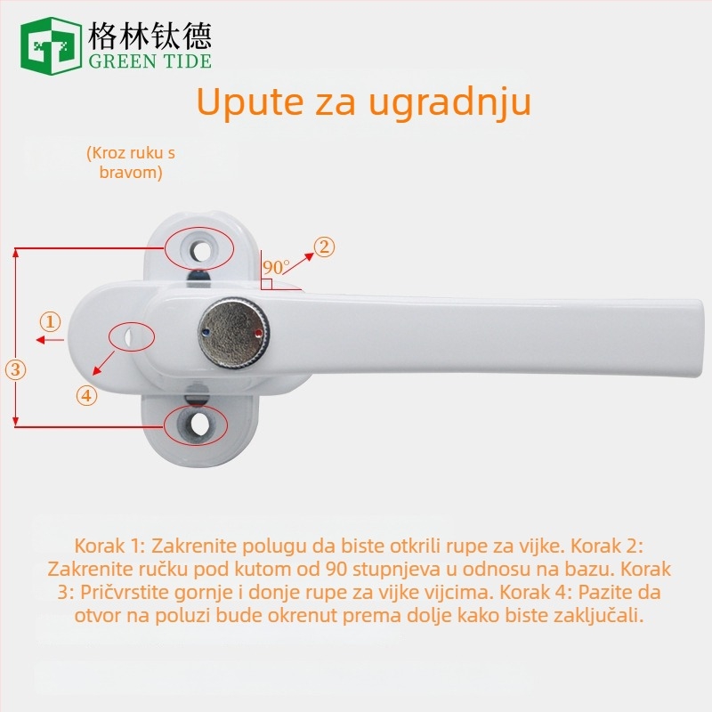 Chunguang brenda dvostruka kvaka za vrata s ključem – pribor za vrata i prozore od aluminijsko-plastičnog materijala