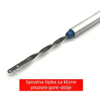 Pribor za vertikalno klizni prozor: povlačna šipka sa spiralnim dijelom, plastiko-čelična konstrukcija