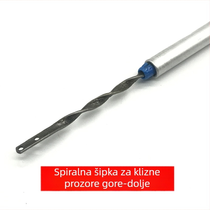 Pribor za vertikalno klizni prozor: povlačna šipka sa spiralnim dijelom, plastiko-čelična konstrukcija