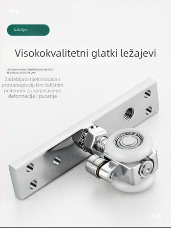 Komplet vodilica i kolotka za sklopivi prozor s drvenim vratima — lijeva i desna klizna vrata, balkonska pregrada