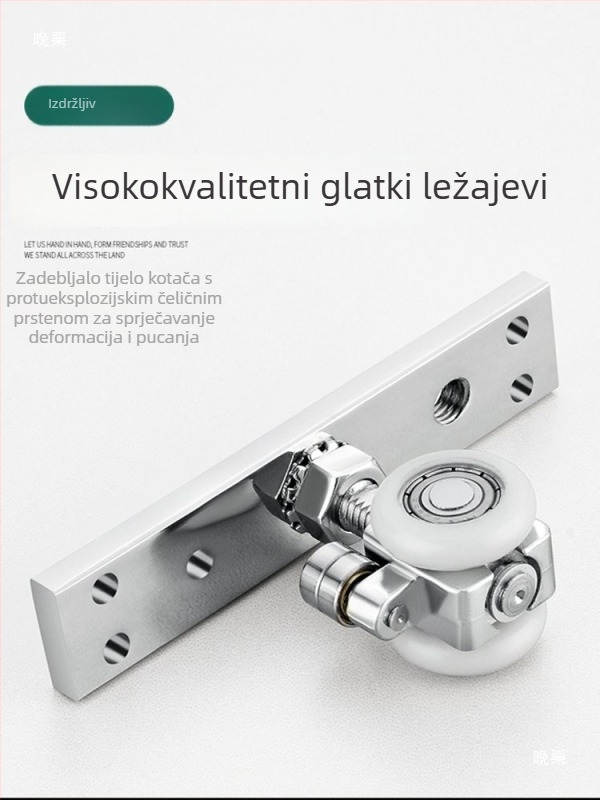 Komplet vodilica i kolotka za sklopivi prozor s drvenim vratima — lijeva i desna klizna vrata, balkonska pregrada