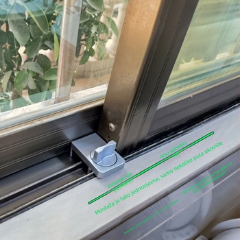 Sigurnosna kvaka za prozor od aluminijske legure s dječjim sigurnosnim limiterom za klizne prozore