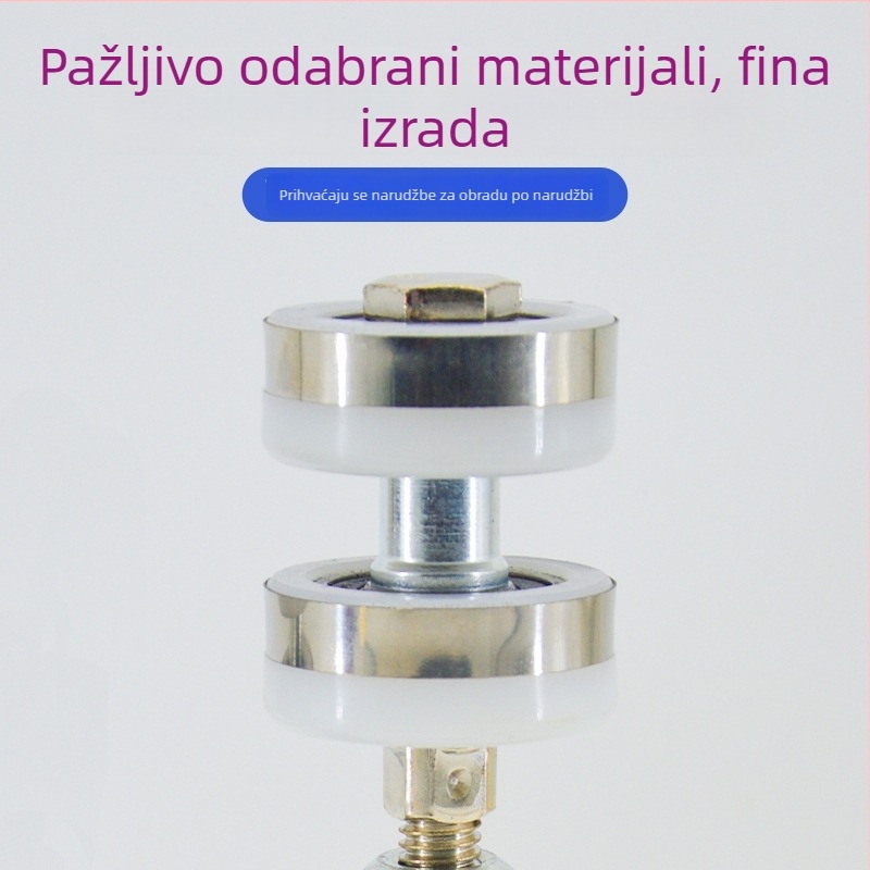Aluminijska hardverska oprema za klizna vrata s kotačićima za vješanje i gornjim/donjim vodilicama – tiho klizanje