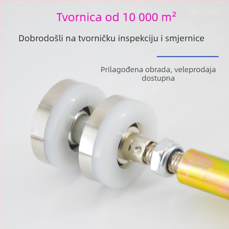 Aluminijska hardverska oprema za klizna vrata s kotačićima za vješanje i gornjim/donjim vodilicama – tiho klizanje