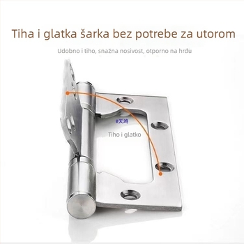 Komplet od tri šarke za vrata od nehrđajućeg čelika, debeli, bez bušenja, tiho za drvena vrata, veličine 4 i 5 inča