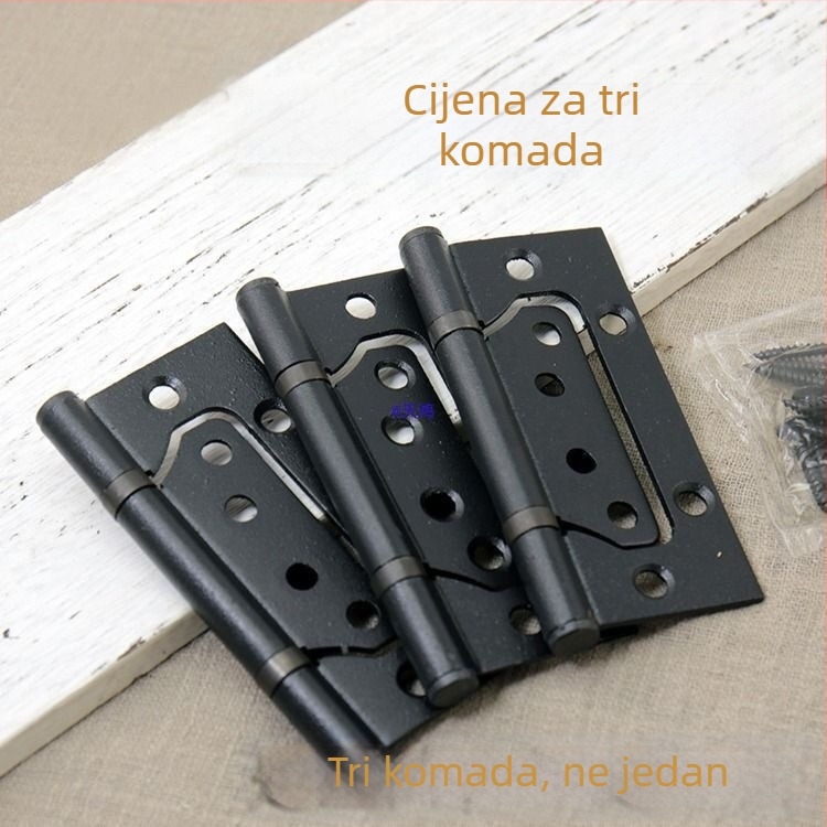 Komplet od tri šarke za vrata od nehrđajućeg čelika, debeli, bez bušenja, tiho za drvena vrata, veličine 4 i 5 inča