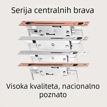 Dodaci za vrata s centralnim mehanizmom zaključavanja za dvokrilna vrata, vila protupožarna vrata, skrivene gornje i donje kukice, nehrđajući čelik – tip bolt za zvučnu izolaciju praznine