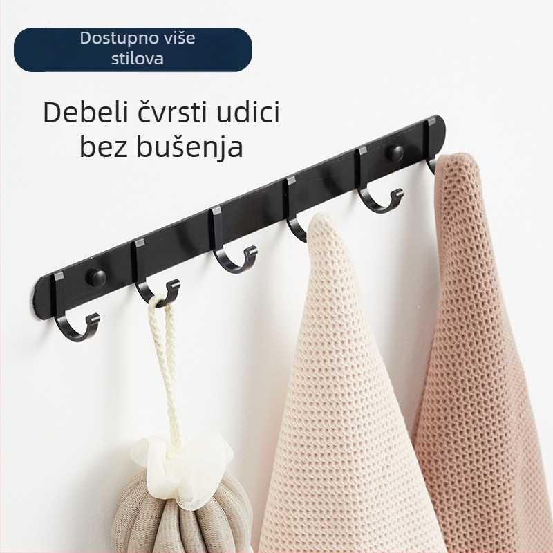 Zidna kuka za odjeću, snažna, do 15 kg, od aluminijske legure, bez bušenja