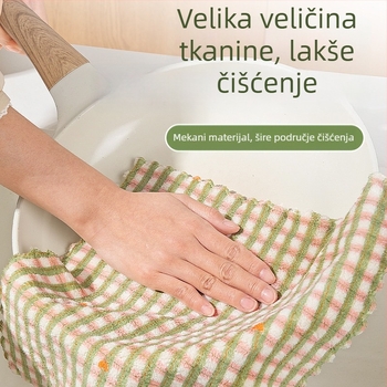 Deblja kuhinjska krpa, upijajuća, bez dlačica, prugasta, od poliestera
