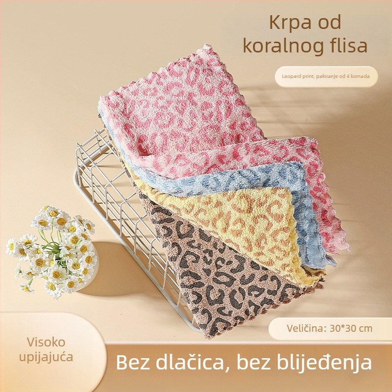 Deblja kuhinjska krpa, upijajuća, bez dlačica, prugasta, od poliestera