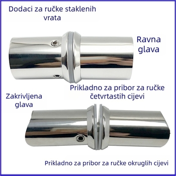 Hardver za ručku staklenih vrata od nehrđajućeg čelika, pribor s kvadratnim profilom cijevi