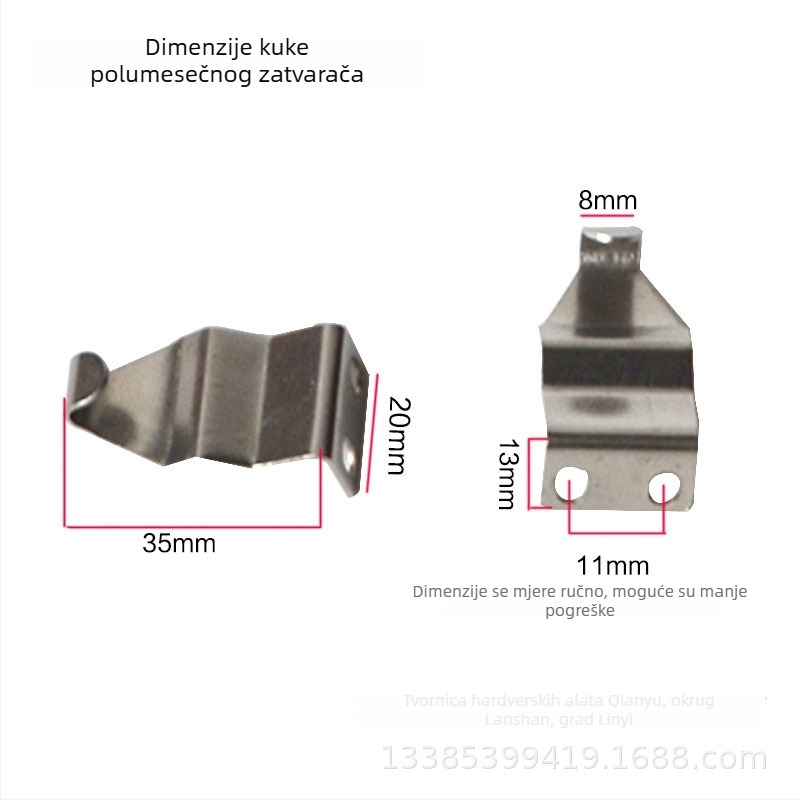 Polumjesečno zaključavanje za prozore od aluminijske legure i klizna vrata