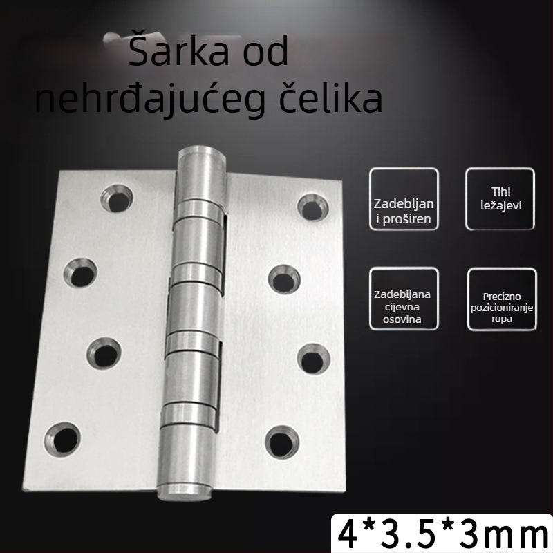 4-inčni šarca s ležajem od nehrđajućeg čelika, s brušenim završnim slojem, za teška vrata i protupožarna vrata