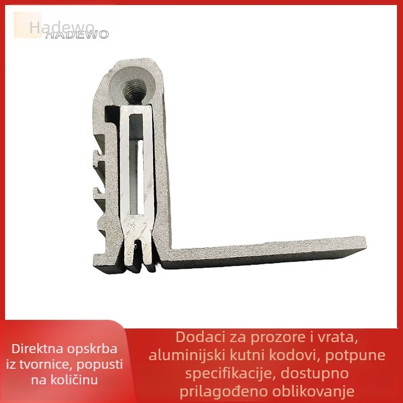 Kutni spoj za središnji stup prozora sa širokim žljebom, aluminijska legura