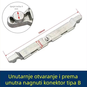Aluminijski hardver Break Bridge za vrata i prozore: ravno otvaranje, gornje vješanje, unutarnje otvaranje, unutarnja nagiba – potrošni dijelovi